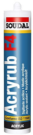 Mastic acrylique blanc 300 ml Acryrub F4 Soudal