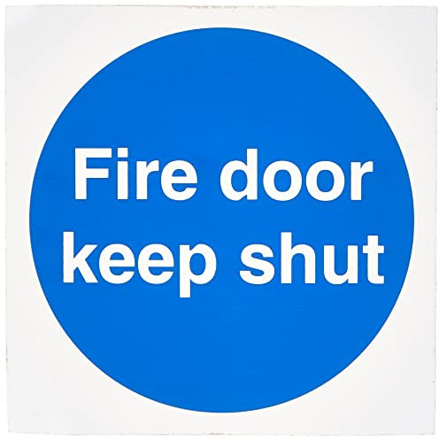 Seco Fire Door Keep Shut Sign, 100mm x 100mm - Self Adhesive Vinyl