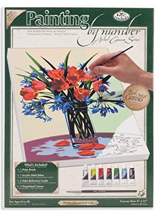 Royal & Langnickel PCS2 Séries Peinture d'après les chiffres Toile d'artiste Nature morte florale Petit