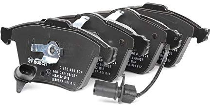 BOSCH 0 986 494 104 Bremsbelagsatz, Scheibenbremse - (4-teilig) | Bosch-Qualität - für weniger Bremsgeräusche und Bremsstaub - ECE-R90 zertifiziert - kupferfrei - mit Zubehör