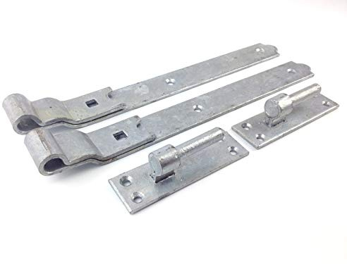 Wyre Direct Gate Hinges Cranked 350mm 14 Pair Galvanised Heavy Duty Hook And Band Stable
