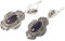 Sweet & Happy Girl's Store 11x26mm Oval facettiert blauer Sand-Stein Jade Beads Tibetan Silber Markasit Basis baumeln Ohrringe Schmuck