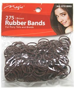 Magic Collection Elastic Rubber Bands Brown *For Pony Tails And Braids*Item no 300 BRO