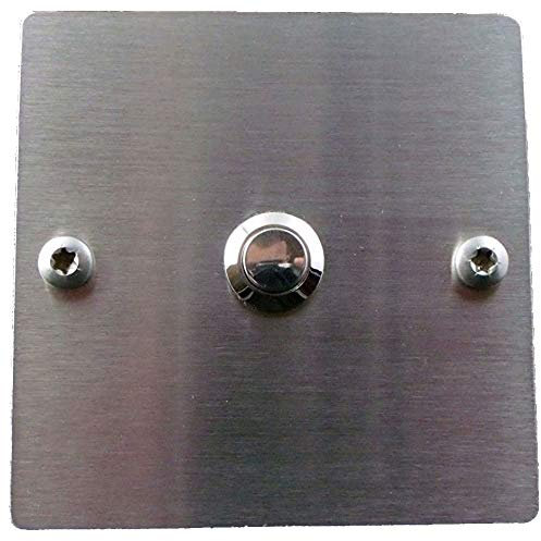 Eurosell - V2A Design Edelstahl Klingelplatte Klingelschild Eckig abgerundet silber Klingel Knopf Taster Türklingel Klingelknopf