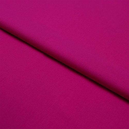 Stoff Meterware Pink Baumwolle Linon (Einfarbig, Uni, Schadstoffgeprüft, Pflegeleicht, ca 145 g/qm, ca. 140 cm breit, 1 Meter)