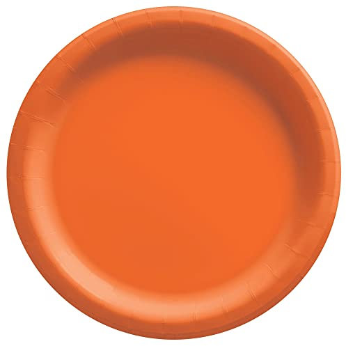 Amscan Round Paper Plates - 25cm | Disposable | Orange Peel | 20 Pcs.