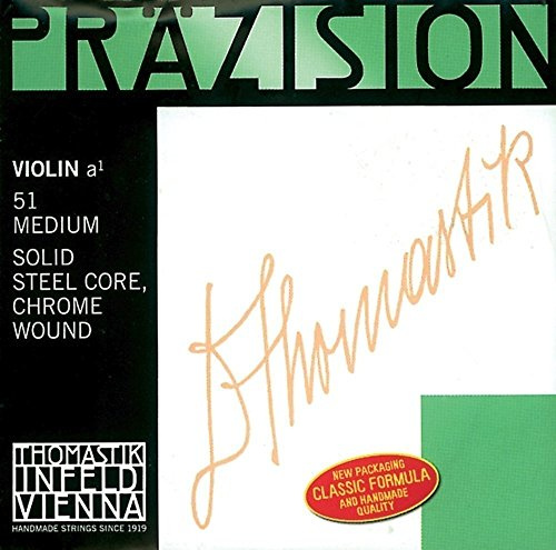 Thomastik Einzelsaite für 1/16 Violine Präzision Vollstahlkern G-Saite Chrom umsponnen, mittel