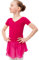 tanzmuster ® Ballettkleid Mädchen Kurzarm - Betty - aus Baumwolle mit Glitzersteinen und Chiffon Röckchen in pink, Größe:92/98