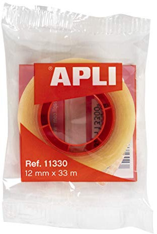 APLI – Nastro adesivo Sacchetto trasparente 12 mm x 33 m