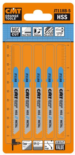 CMT ORANGE TOOLS JT118B-5-5 HCS-STICHSÄGEBLÄTTER FÜR EBENES UND FEINES HOLZ 76X2X12TPI