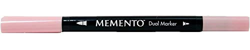 Tsukineko Memento Dual Tip Art Markers Pink, Angel Pink, Vibrant Colouring Pen for Artists, Archival, Water-resistant, for Stamping, Calligraphy, Water Colouring, Embossing, and Mixed Media