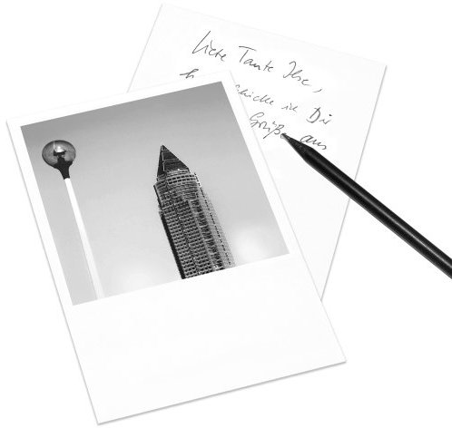 Postkarte Frankfurt im Retro-Stil - Motiv: Messeturm