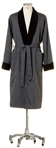 möve Homewear light weight dressing gown with terry lining in size M made of 100% cotton, dark grey