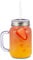 Plastic Mason Drinking Jar Glasses 20oz / 568ml - Set of 4 - bar@drinkstuff BPA Free SAN Plastic Drinking Jars with Lid & Straw