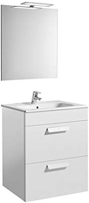 Roca A855984806 - Debba (mueble+lavabo+espejo+aplique LED) 600mm Blanco Brillo