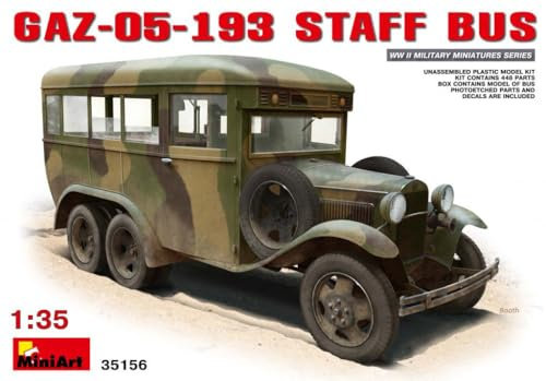 MiniArt 35156 1:35 GAZ-03-30 Mod. 1938 Bus - originalgetreue Nachbildung, Modellbau, Plastik Bausatz, Basteln, Hobby, Kleben, Modellbausatz, Zusammenbauen, unlackiert