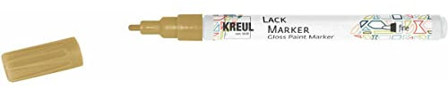 KREUL 47220 - Crayon laque fine Gold, avec pointe ogive épaisseur de trait 1-2 mm, pour créer, écrire et décorer des petits cadeaux originaux, des cartes, etc.