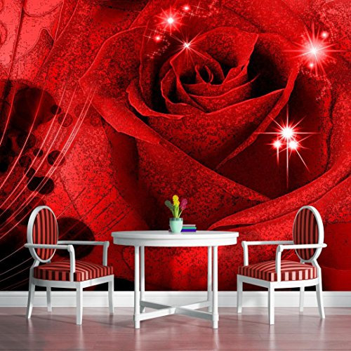 Vlies Fototapete Tapete Vliestapete ForWall Rot Rose AF339VE XXL (312cm x 219cm) Photo Wallpaper Mural