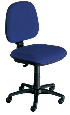 Lüllmann Bürodrehstuhl höhenverstellbar Schreibtischstuhl Drehstuhl Bürostuhl blau 210141 Kunstoff Fußkreuz