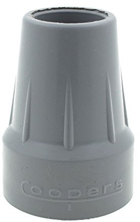 Coopers - Latexfreier Gummifuß für Gehstöcke und Krücken - 4 Stück – 22 mm - Grau