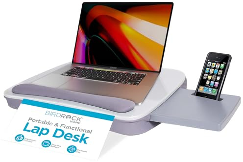Sofia + Sam Multi Tasking Lap Desk (Silver) - Supports Laptops Up to 15 Inches