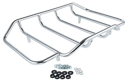 TCMT Porte-Bagages de Moto chromé, Compatible avec Harley Road King Glide Touring