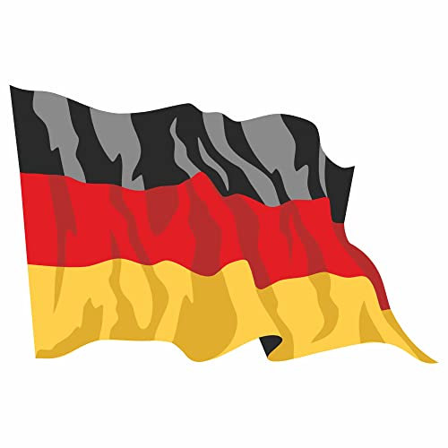 INDIGOS UG Auto Aufkleber Deutschland 30 cm - wehend - LS1 - Autoaufkleber Fahne - Sticker Flagge - Heckscheibe, Spoiler, Tuning - UV-beständig und selbstklebend