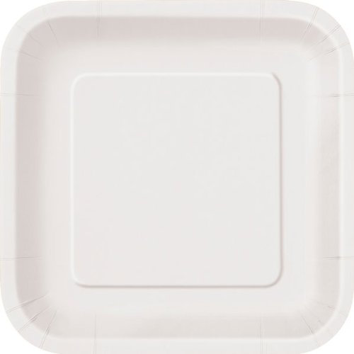14 x White SQUARE Paper Plates (9/23cm)