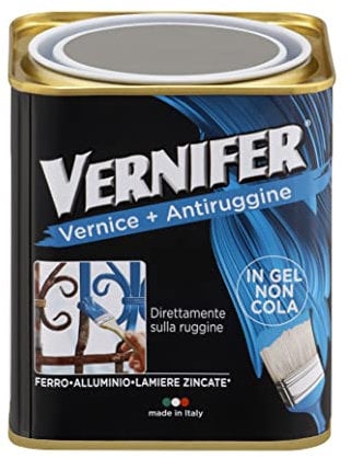 AREXONS 4874 VERNIFER | Grigio Perla Brillante, 750 ml Prodotto Verniciante, Smalto Antiruggine, Adatto a Protezione e Finitura di Interni ed Esterni, Gel Verniciante