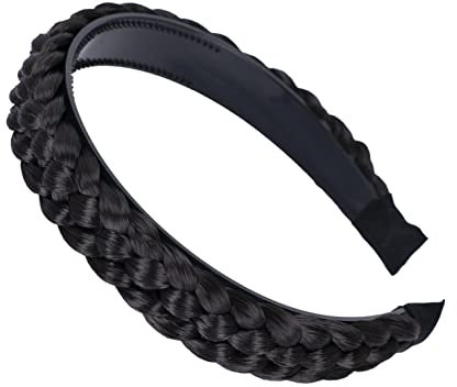 CAISHA Haarreifen Zopf Geflochten Haarteil Haarband Kopfschmuck Haarschmuck Dunkel Schokobraun HR9