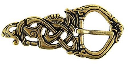 Auroris Mittelalterliche Gürtelschnalle Midgardschlange 9 x 4 cm für 3cm Riemen