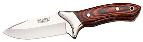 Joker CR06 Skinner Cuchilleria CR06-Cuchillo desollador con virola, cachas en Madera roja, Hoja de 7,5 cm, Unisex, Multicolor