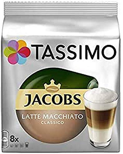 Tassimo Jacobs Latte Macchiato Classico Paquet de 16 capsules / T-Discs de café / café au lait (8 portions)