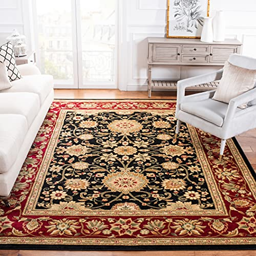 SAFAVIEH Lyndhurst Collection Area Rug - 8' x 11', Black & Red, Traditional Oriental Design, Non-Shedding & Easy Care, Ideal for High Traffic Areas in Living Room, Bedroom (LNH212G)