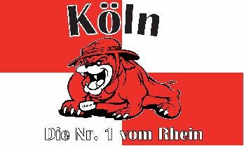 Flagge 90 x 150 : Köln die Nr.1 vom Rhein (Bulldogge)