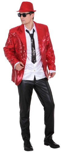 Pailletten Show Jacket rot, Erwachsenen-Größe:48/50