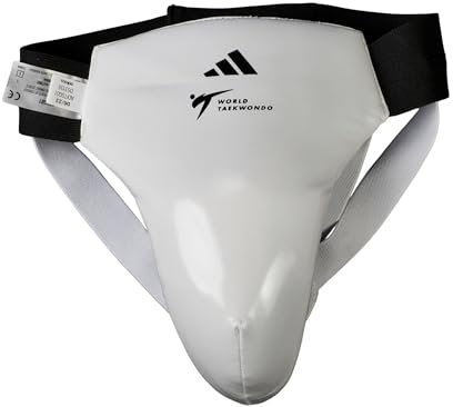 adidas Tiefschutz für Herren, WTF genehmigt, für Kampfsport, Weiß, Größe S
