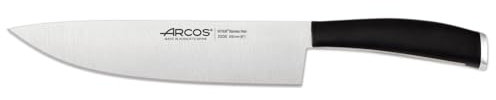 Arcos Serie Tango - Cuchillo de Chef - Hoja de Acero Forjado Inoxidable NITRUM de 200 mm - Mango fabricado en Polipropileno (PP) Color Negro