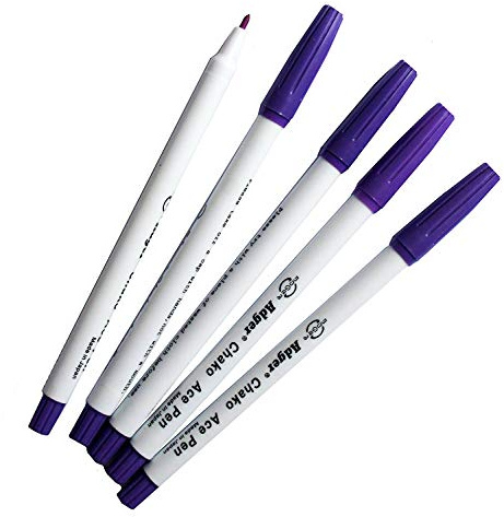 HAND Premium Air/Water Erasable Purple Fabric Marker Pen - Pack of 5