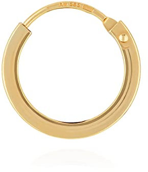 NKlaus EINZEL 585 gelb Gold CREOLE Ohrring Ohrschmuck flach Goldohrring 12mm 1843