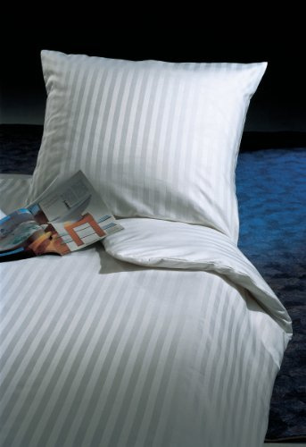 texpot bedding set with 20 mm stripes with hotel lock, 100% cotton, pillowcase and duvet cover (40x40 cm)