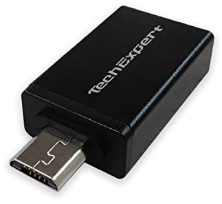 TechExpert Adaptateur USB A Femelle - USB Micro B Male OTG USB Host pour tablettes et Smartphones avec Port Micro USB OTG