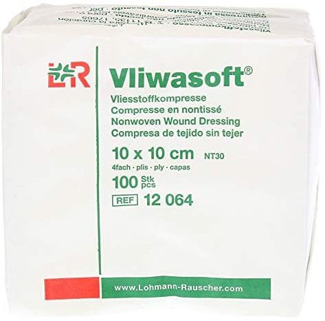 Vliwasoft Stoma Kompressen 10x10 cm 4fach, 100 St