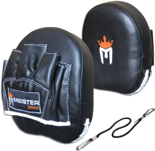 Meister Contour Padded Target Punch Mitts (Pair) For MMA & Boxing - Black