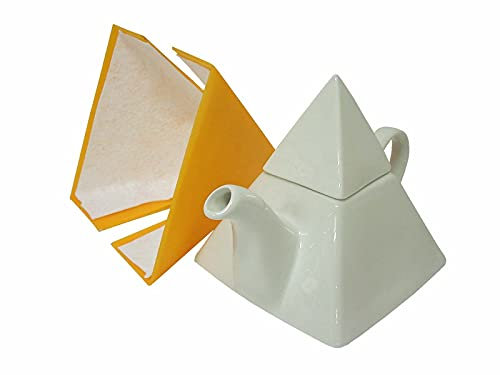 TETERA CAFETERA PIRAMIDE PORCELANA 330 ML TERMO NARANJA