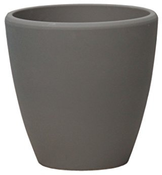 Hentschke Keramik Pflanztopf/Pflanzkübel frostsicher Ø 40 x 40 cm, Rauchgrau, 029.040.59 Blumenkübel für Draußen + Innen - Made in Germany