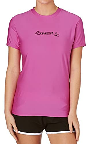 O'Neill Wetsuits Damen Wms Basic Skins S/S Rash Tee Vest, Rosa, L