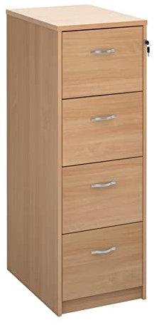 DAMS 4 Draw Filing Cabinet, Wood, White