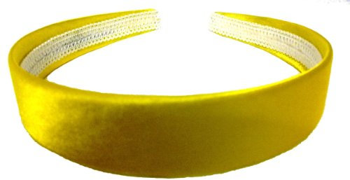 Aliceband - Brightly coloured plain 2.5cm wide satin headband alice band[Yellow]