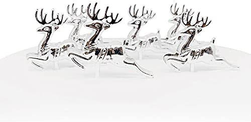 Reindeer Plastic Cake Topper Picks Silver